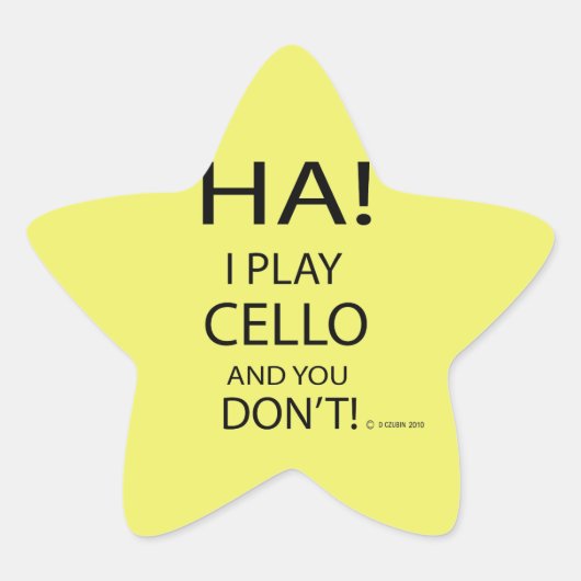 Ha Cello Star Sticker (Voorkant)