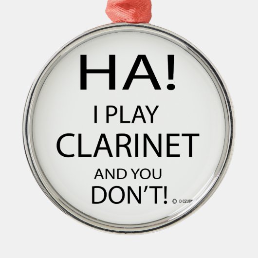 Ha Clarinet Metalen Ornament (Voorkant)