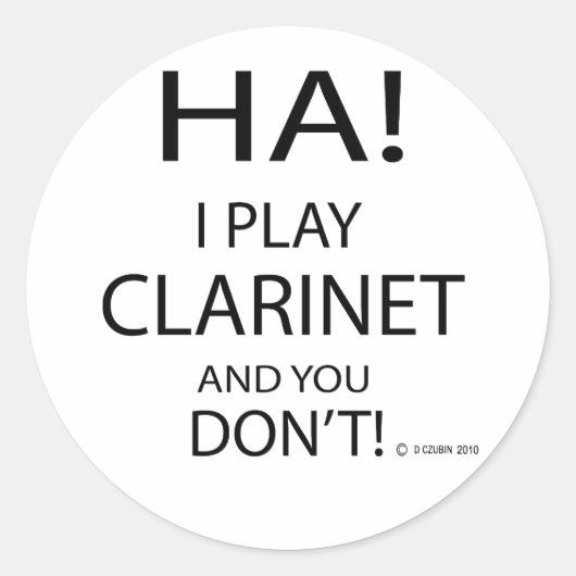 Ha Clarinet Ronde Sticker (Voorkant)