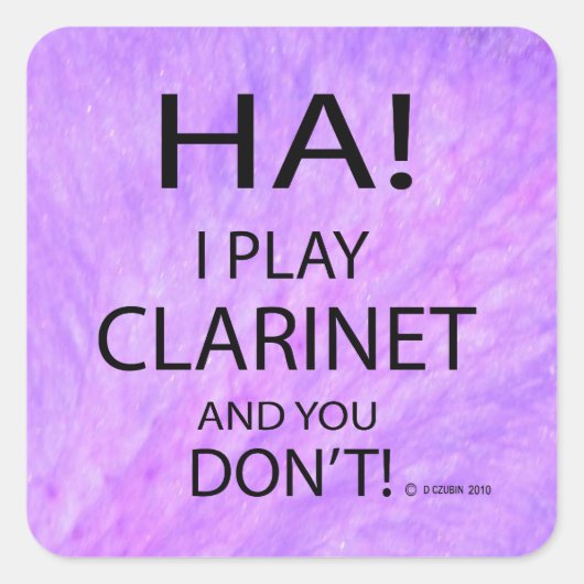 Ha Clarinet Square Sticker (Voorkant)