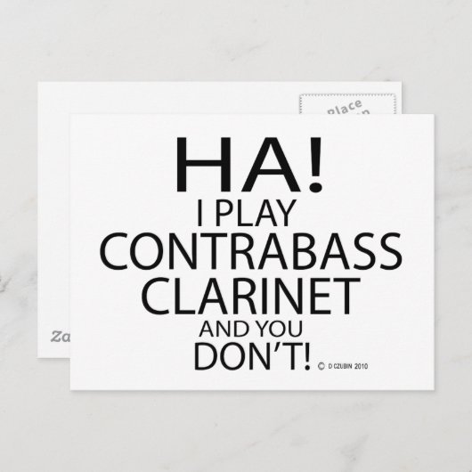 Ha Contrabass Clarinet Briefkaart (Voorkant / Achterkant)