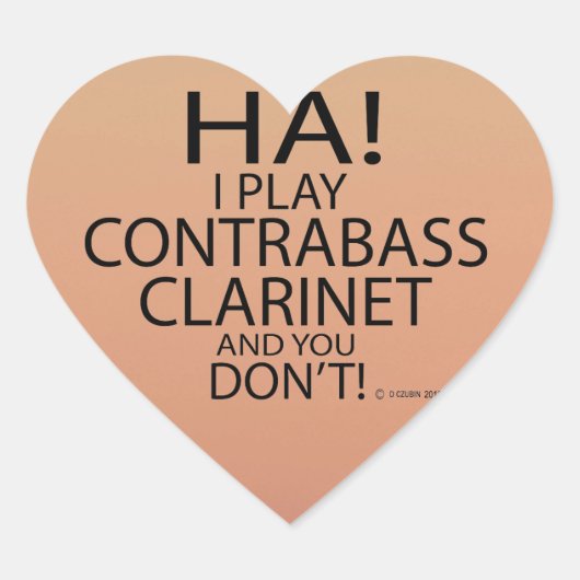 Ha Contrabass Clarinet Heart Sticker (Voorkant)
