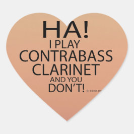 Ha Contrabass Clarinet Heart Sticker