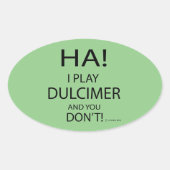 Ha Dulcimer Oval Sticker (Voorkant)