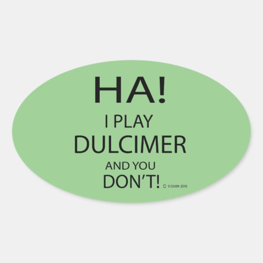 Ha Dulcimer Oval Sticker (Voorkant)
