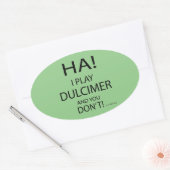 Ha Dulcimer Oval Sticker (Envelop)