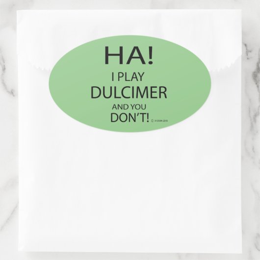 Ha Dulcimer Oval Sticker (Tas)