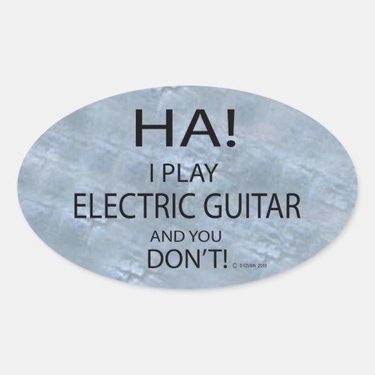 Ha Electric Guitar Oval Sticker (Voorkant)