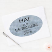 Ha Electric Guitar Oval Sticker (Envelop)