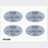 Ha Electric Guitar Oval Sticker (Vel)