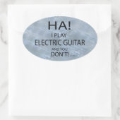 Ha Electric Guitar Oval Sticker (Tas)