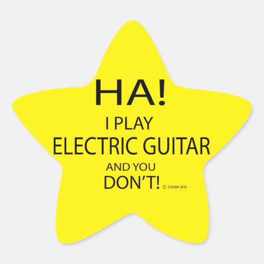 Ha Electric Guitar Star Sticker (Voorkant)