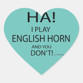 Ha English Horn Heart Sticker