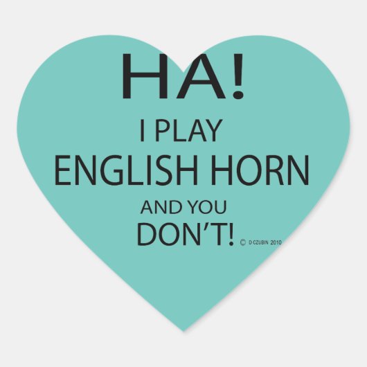 Ha English Horn Heart Sticker (Voorkant)
