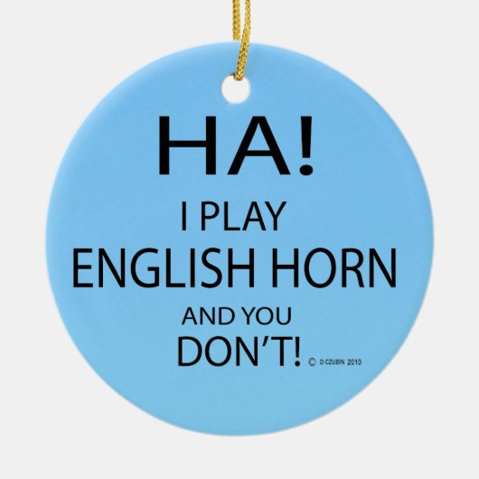 Ha English Horn Keramisch Ornament (Voorkant)