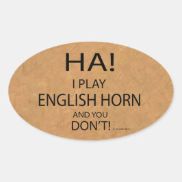 Ha English Horn Oval Sticker