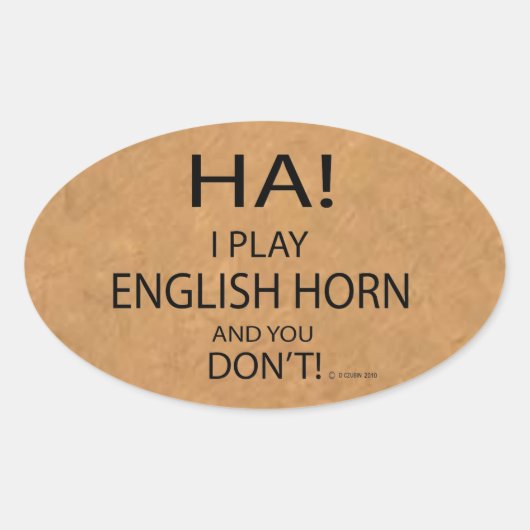 Ha English Horn Oval Sticker (Voorkant)