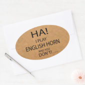 Ha English Horn Oval Sticker (Envelop)