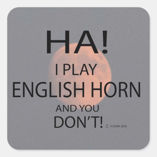Ha English Horn Square Sticker (Voorkant)