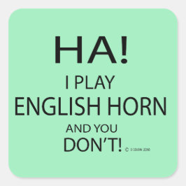 Ha English Horn Square Sticker