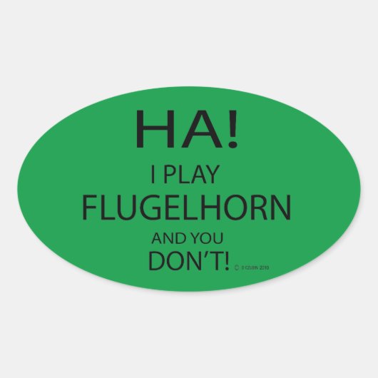 Ha Flugelhorn Oval Sticker (Voorkant)