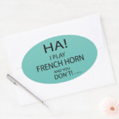 Ha French Horn Oval Sticker (Envelop)