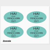 Ha French Horn Oval Sticker (Vel)