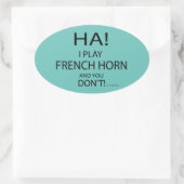 Ha French Horn Oval Sticker (Tas)