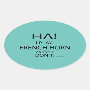 Ha French Horn Oval Sticker