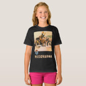 ha&gt; husqvarna&gt; grappige motorfiets  rap t-shirt (Voorkant volledig)