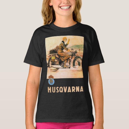 ha&gt; husqvarna&gt; grappige motorfiets  rap t-shirt (Voorkant)