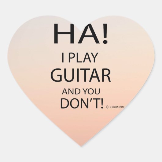 Ha Guitar Heart Sticker (Voorkant)