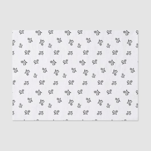 "Ha Ha Ha" Humoureuze Chinese kalligrafie lachen Tissuepapier (Voorkant)