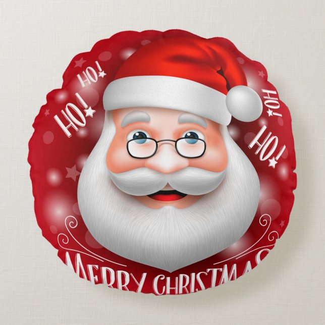 Ha Ha Merry Kerstmis Rond Kussen (Voorkant)
