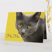 Ha ha oude gelukkige verjaardag kaart (Gele Bloem)