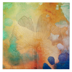 Ha Ha Tonka in de herfst met gigantisch gingko lea Tegeltje