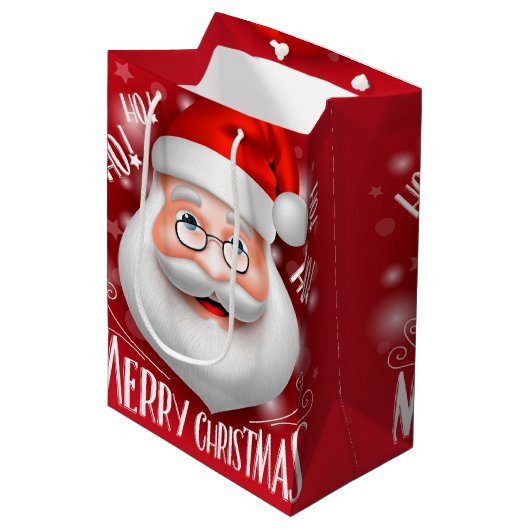 Ha Ha Vrolijk Kerstmis Medium Gift Bag Cadeauzakje (Voorkant Gekanteld)