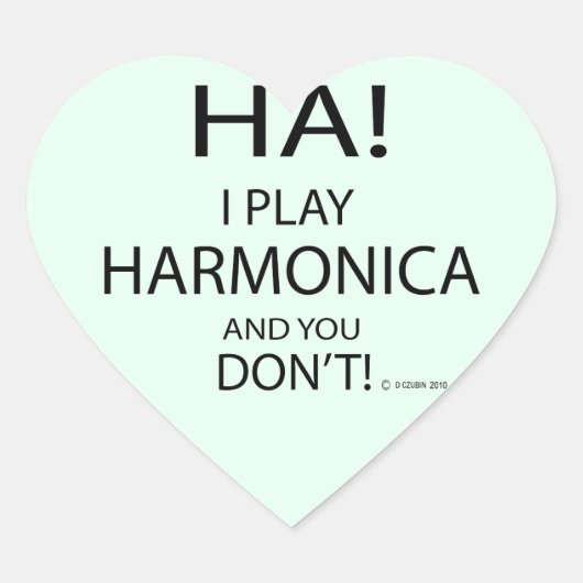 Ha Harmonica Heart Sticker (Voorkant)