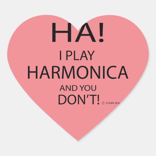 Ha Harmonica Heart Sticker (Voorkant)