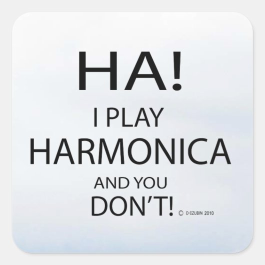 Ha Harmonica Square Sticker (Voorkant)