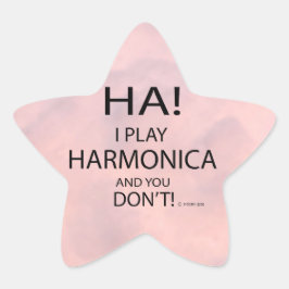Ha Harmonica Star Sticker