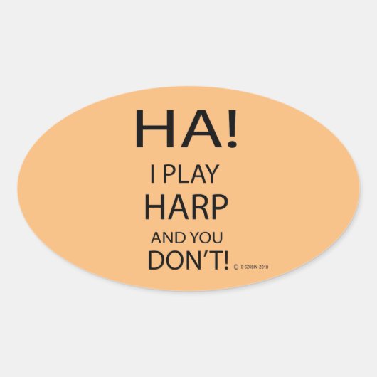 Ha Harp Oval Sticker (Voorkant)