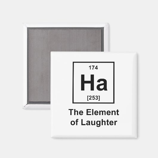 Ha, het element van de lachen magneet (Voorkant / Achterkant)