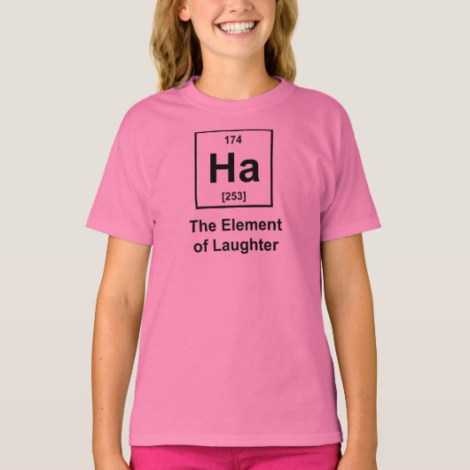 Ha, het element van de lachen t-shirt (Voorkant)