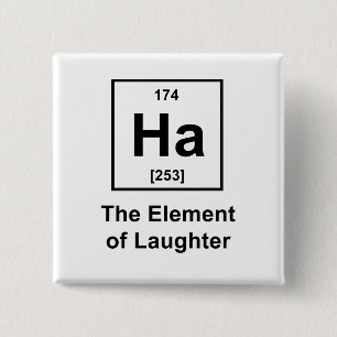 Ha, het element van de lachen vierkante button 5,1 cm