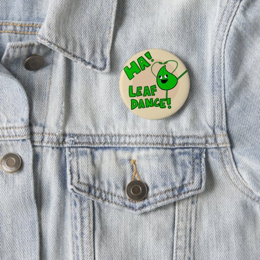 "Ha! Leaf Dance"-toets Ronde Button 5,7 Cm (In situ)