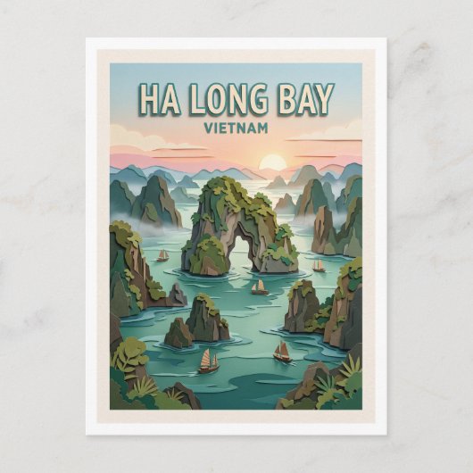 Ha Long-baai Vietnam Briefkaart (Voorkant)