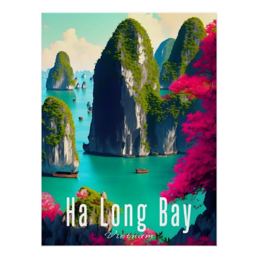 Ha Long Baai Vietnam Reisposter Perfect Poster (Voorkant)