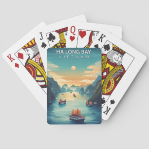 Ha Long Bay Vietnam Azië Vintage Reizen Pokerkaarten