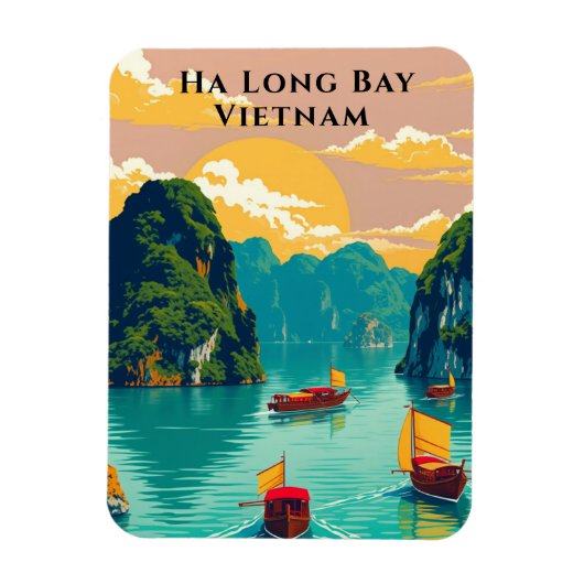 Ha Long Bay Vietnam Boat Trip Magneet (Verticaal)